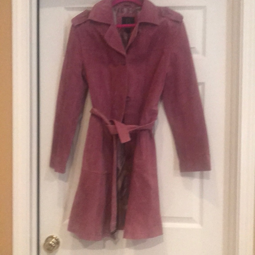 Suede trench coat